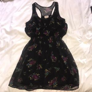 FLORAL BLACK DRESS